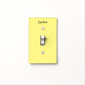 Custom Unisex Name Baby Kid's Yellow Single Light Switch Cover