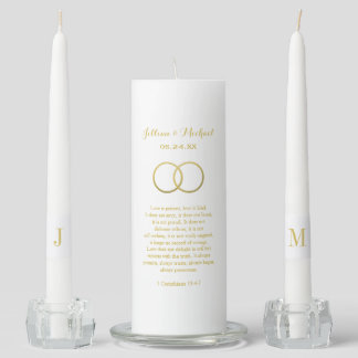 Custom Unity Candle Set | Gold Corinthians