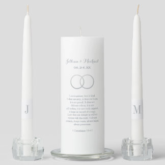 Custom Unity Candle Set | Silver Corinthians