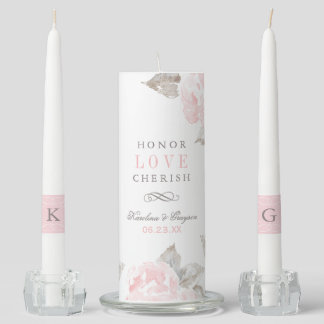Custom Unity Candle Set | Watercolor Roses