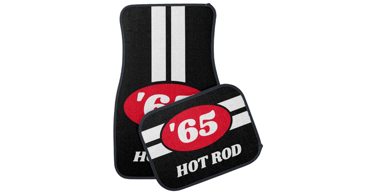 Custom universal classic hot rod car floor mat set | Zazzle