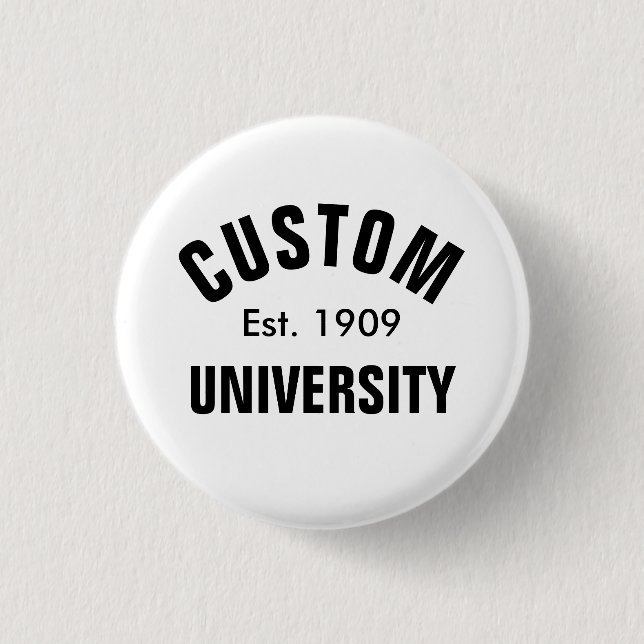 Custom University Est. Button (Front)