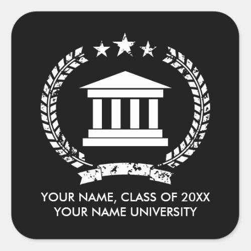 Custom university or college graduation stickers