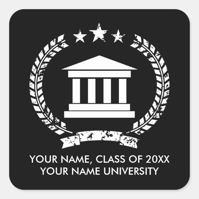 Custom university or college graduation stickers (Front)