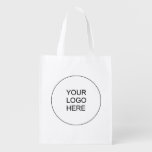 Custom Upload Add Business Company Logo Here Grocery Bag at Zazzle