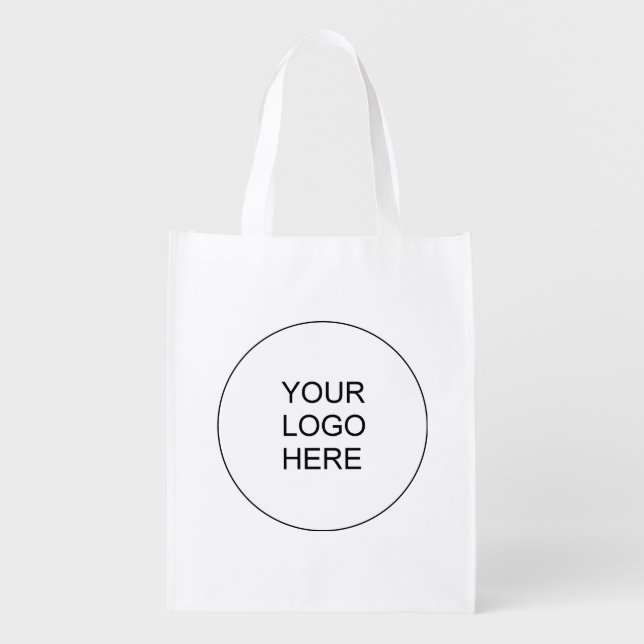 Custom Upload Add Business Company Logo Here Grocery Bag (Front)