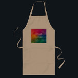 Custom Upload Add Image Business Logo Photo Long Apron<br><div class="desc">Custom Upload Add Image Business Logo Photo Template Khaki Kitchen Apron.</div>