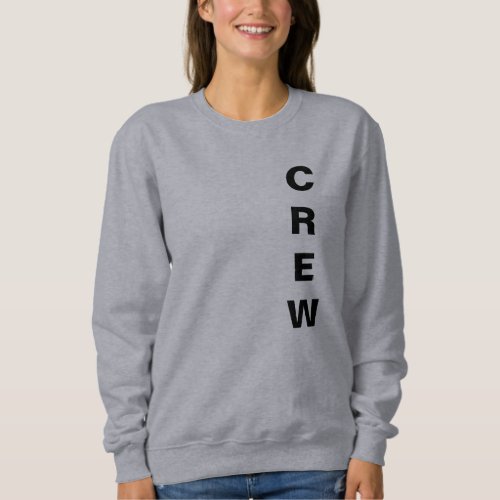 Custom Upload Add Logo Womens Basic Grey Crew Sweatshirt