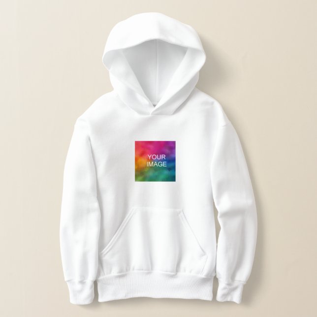 Custom Upload Add Photo Text Kids Boys Template Hoodie (Laydown)