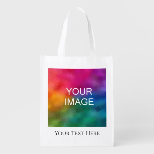 Custom Upload Add Your Text Image Logo Photo Grocery Bag