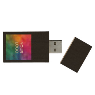 Custom Upload Business Company Logo Template Wood Flash Drive