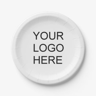 Custom Upload Business Company Logo Text Template Paper Plates