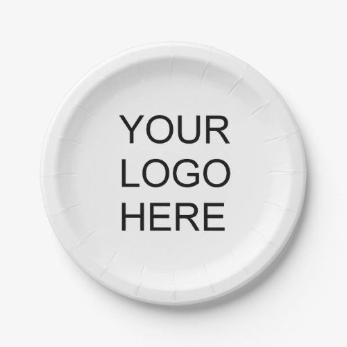 Custom Upload Business Company Logo Text Template Paper Plates
