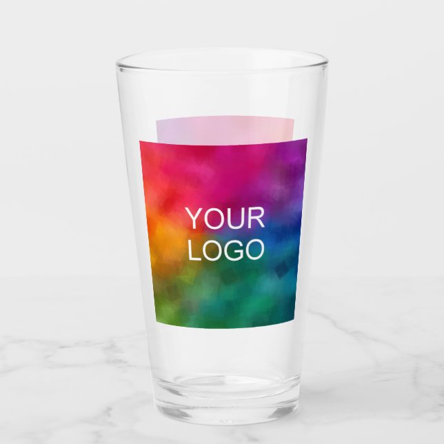Custom Upload Business Logo Add Name Text Glass (Front)