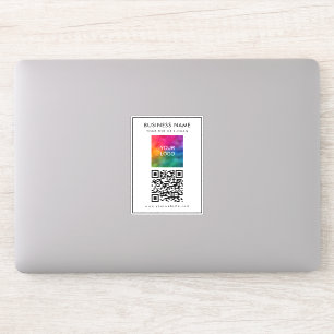 Custom Upload Business Logo Add Text QR Code Sticker