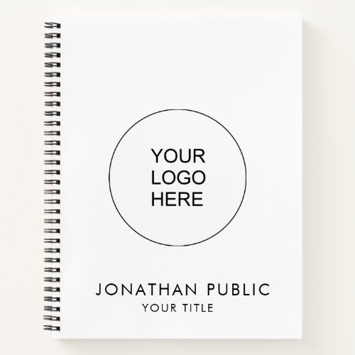 Custom Upload Company Logo Add Your Text Name Notebook