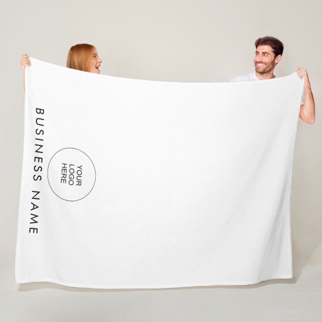 Custom Upload Company Logo Here Add Text Large Fleece Blanket (In Situ)