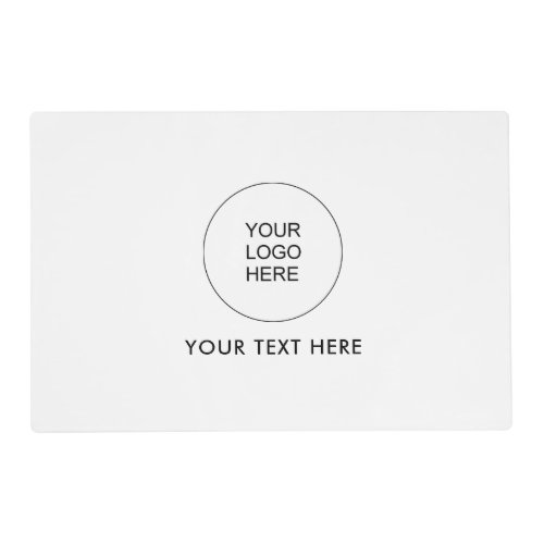 Custom Upload Company Logo Text Template Placemat