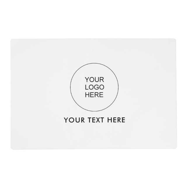 Custom Upload Company Logo Text Template Placemat (Front)