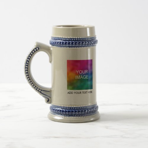 Custom Upload Image Company Logo Here Text Name Beer Stein
