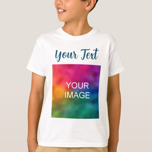 Custom Upload Image Photo Text Kids Boys Script T_Shirt