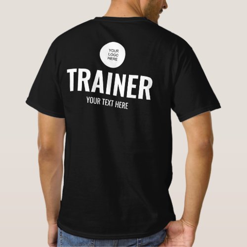 Custom Upload Logo Mens Trainer Coach Template T_Shirt