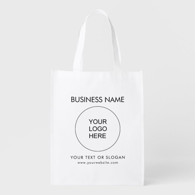 Custom Upload Logo Slogan Add Text Website Url Grocery Bag (Front)