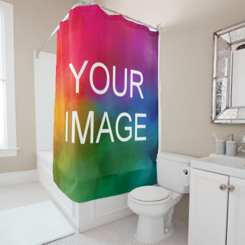 Custom Upload Photo Image Add Text Create Your Own Shower Curtain