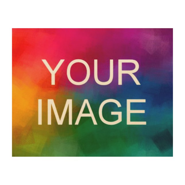 Custom Upload Photo Image Logo Modern Template Wood Wall Art (Front)