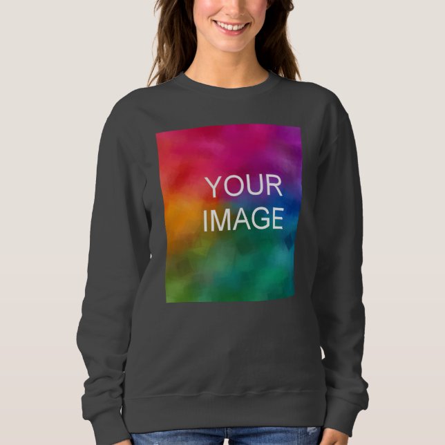 Custom Upload Photo to Womens Modern Dark Grey Sweatshirt (Front)