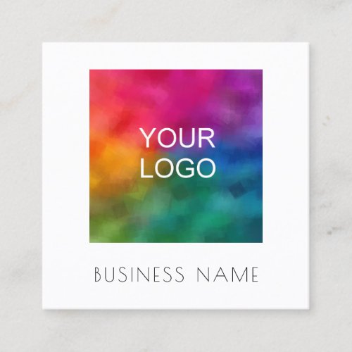 Custom Upload Your Business Company Logo Elegant Square Business Card