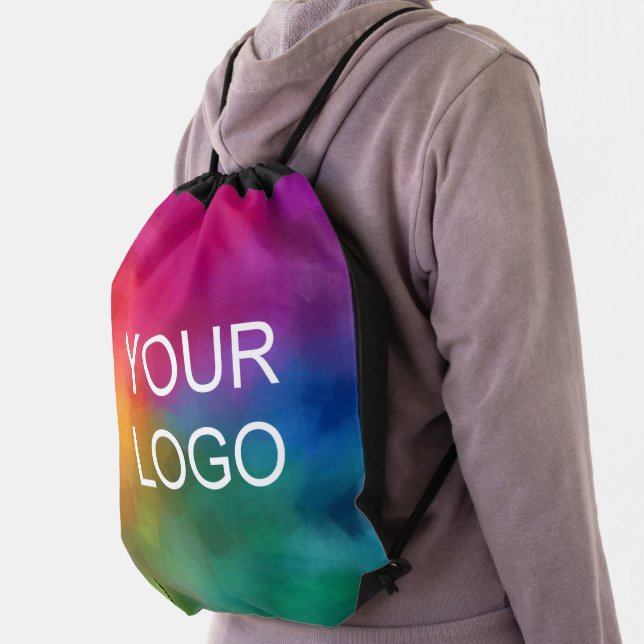 Custom Upload Your Business Company Logo Template Drawstring Bag (Insitu)