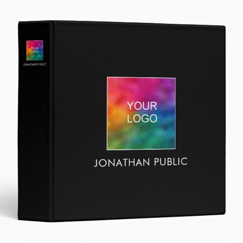 Custom Upload Your Business Logo Add Text Template 3 Ring Binder