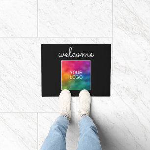 Custom Upload Your Business Logo Here Welcome Text Doormat