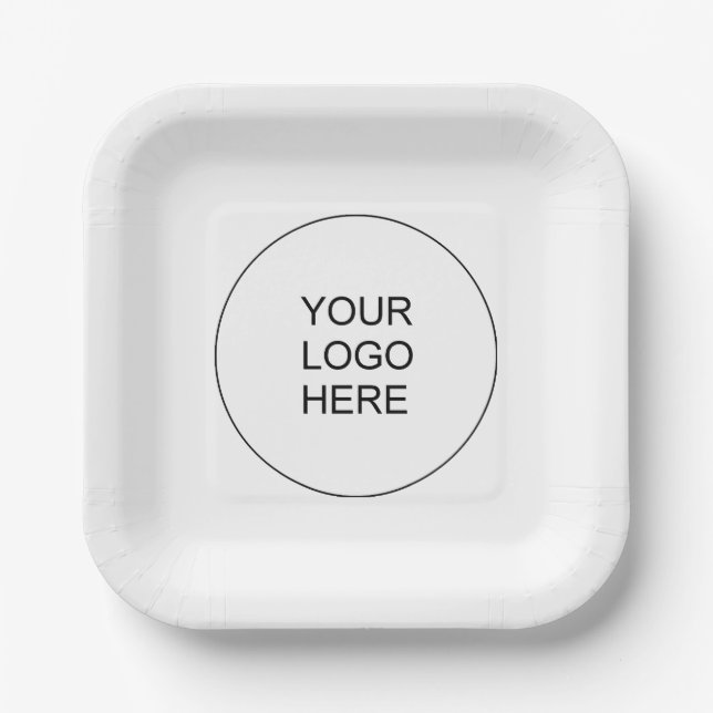 Custom Upload Your Company Business Logo Text Paper Plates (Front)