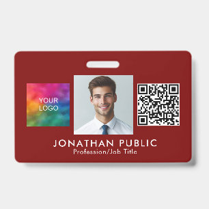 Custom Upload Your Company Logo Employee Photo Badge