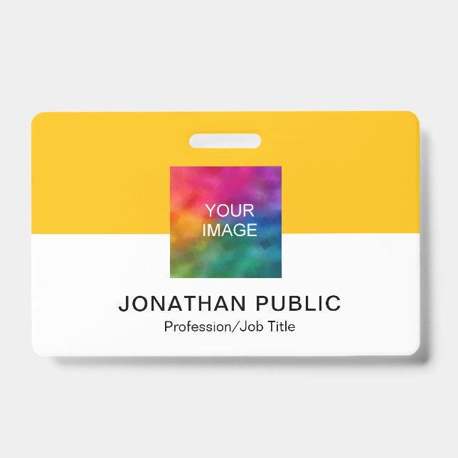 Custom Upload Your Company Logo or Employee Photo Badge (Front)