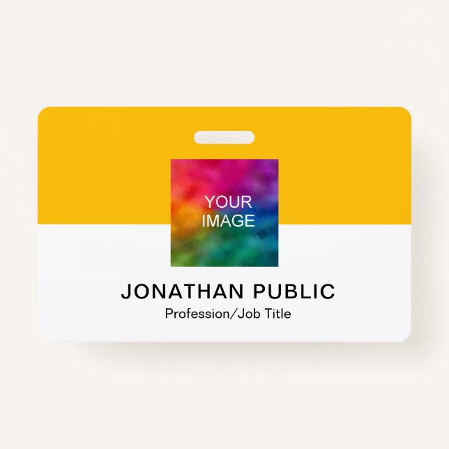Custom Upload Your Company Logo or Employee Photo Badge (Front)