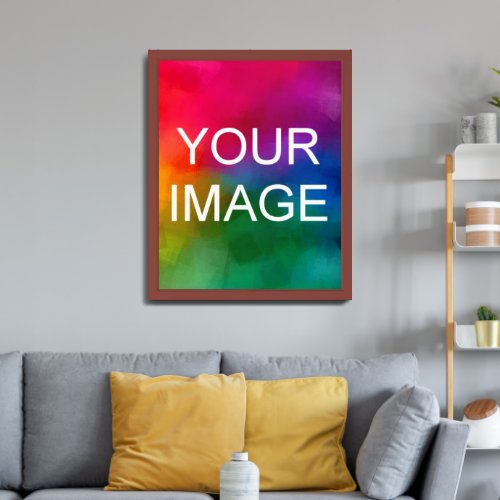 Custom Upload Your Favorite Photo Walnut Large Framed Art