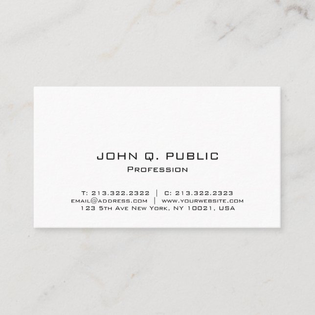 Custom Upload Your Logo to Signature Matte Paper Business Card (Front)