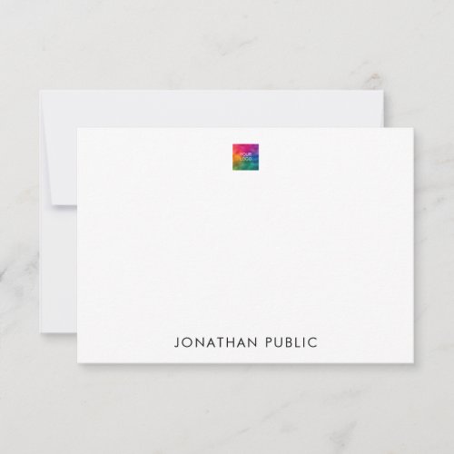 Custom Upload Your Own Company Logo Here Note Card