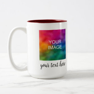 Custom Upload Your Photo Business Logo Own Text Two-Tone Coffee Mug