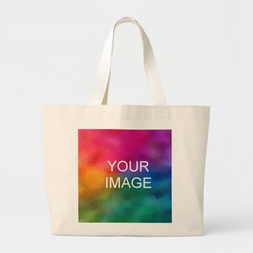 Custom Upload Your Photo Image Company Logo Large Tote Bag