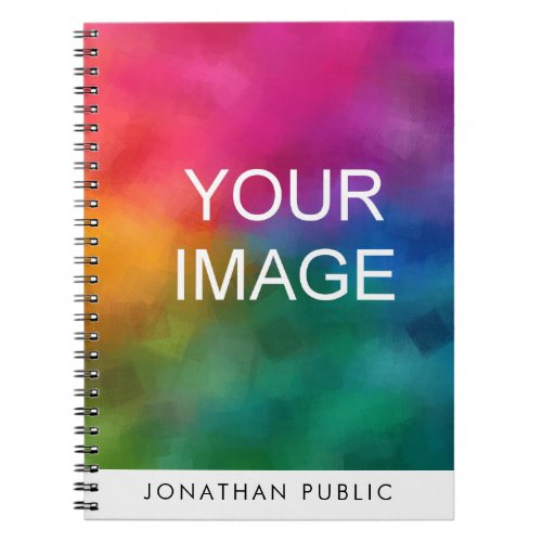 Custom Upload Your Photo Image Logo Design Name Notebook
