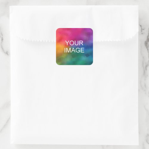 Custom Upload Your Photo Image or Logo Template Square Sticker