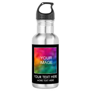 Custom Upload Your Photo Image Or Logo Template Stainless Steel Water Bottle