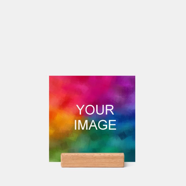 Custom Upload Your Photo Image Simple Template Holder (Woodblock)
