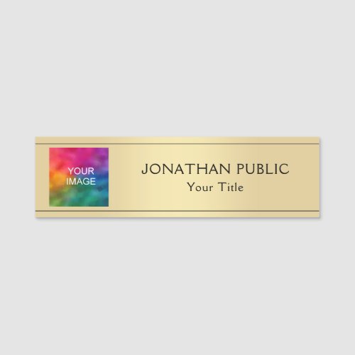 Custom Upload Your Photo Or Logo Here Template Name Tag