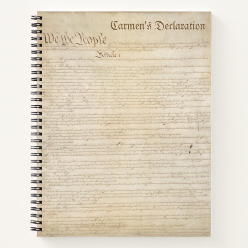 Custom US Constitution Notebook