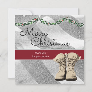 Custom US Military Christmas Cards Soldiers